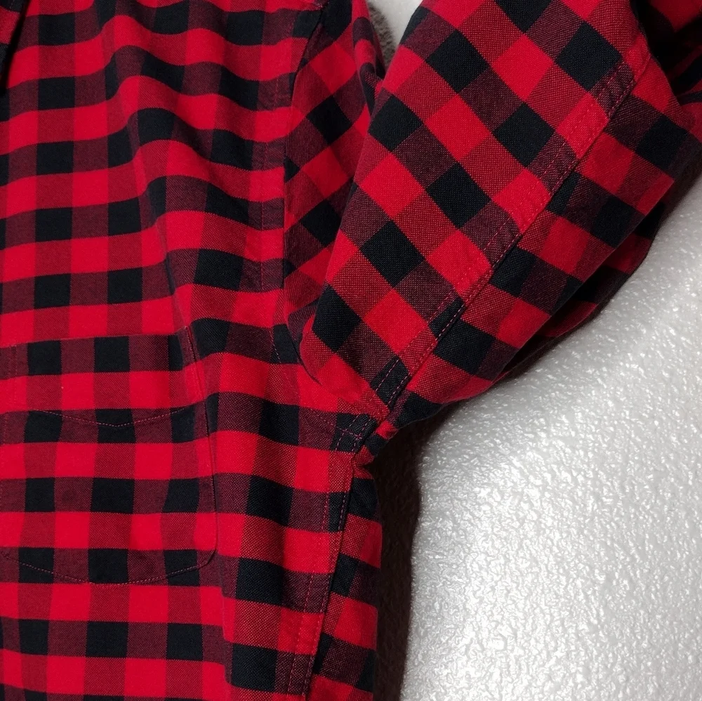 J. Crew Red Black Plaid Casual Button Down Shirt Sz M - Picture 8 of 14